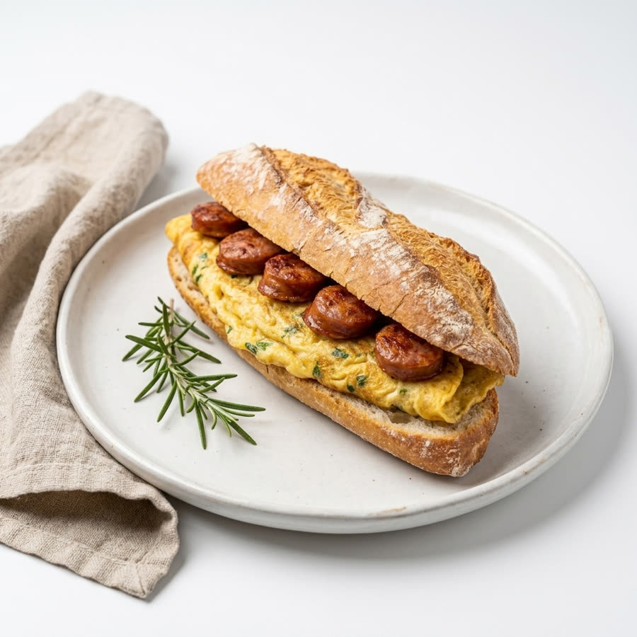 Bocata de Tortilla Francesa y Longaniza